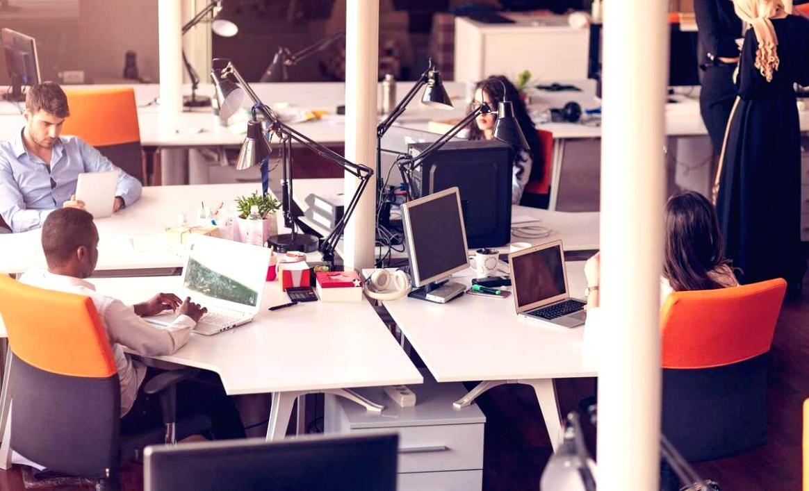 Design workspace with creative materials